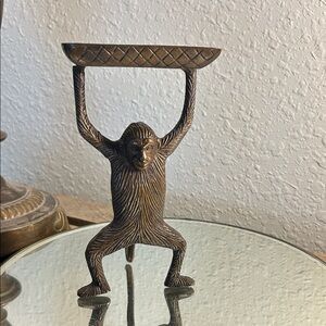 Bronze look Metal Monkey Card Holder Grunge, Dad Core